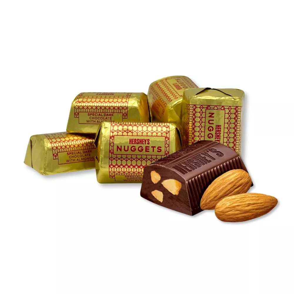 Hershey's Nuggets Special Dark Mildly Sweet Chocolate with Almonds – Bulk Value Bag – 1 lb