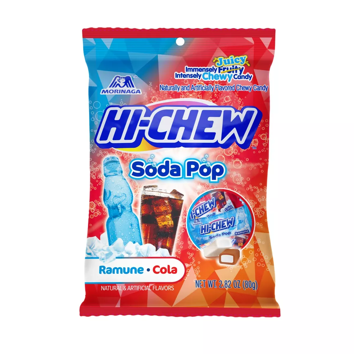 Hi Chew Soda Pop 2.82oz bag or 6ct case
