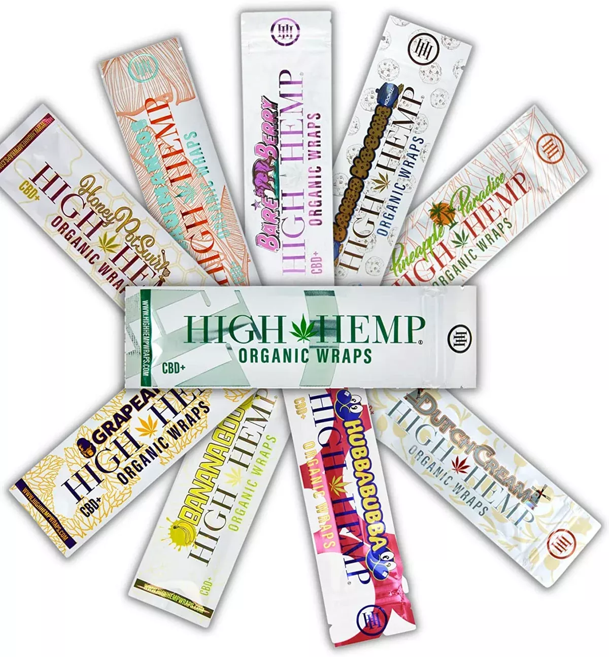 High Hemp Cigarette Rolling Paper Individually Wrapped Variety Gift Pack (10 Count)
