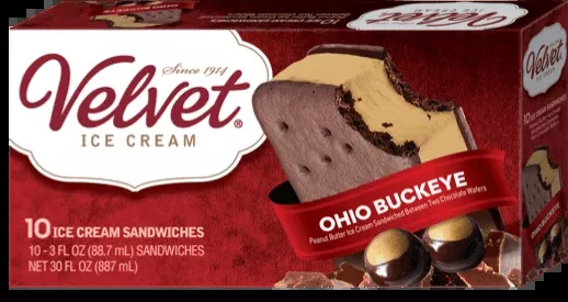 Ice Crm Vt Buckeye Sandwich 48 Per Box