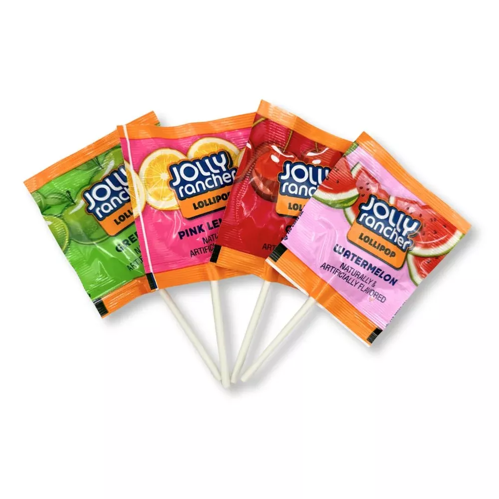 Jolly Rancher Flat Lollipops – Assorted Flavors – Bulk Value Bag – 1 lb