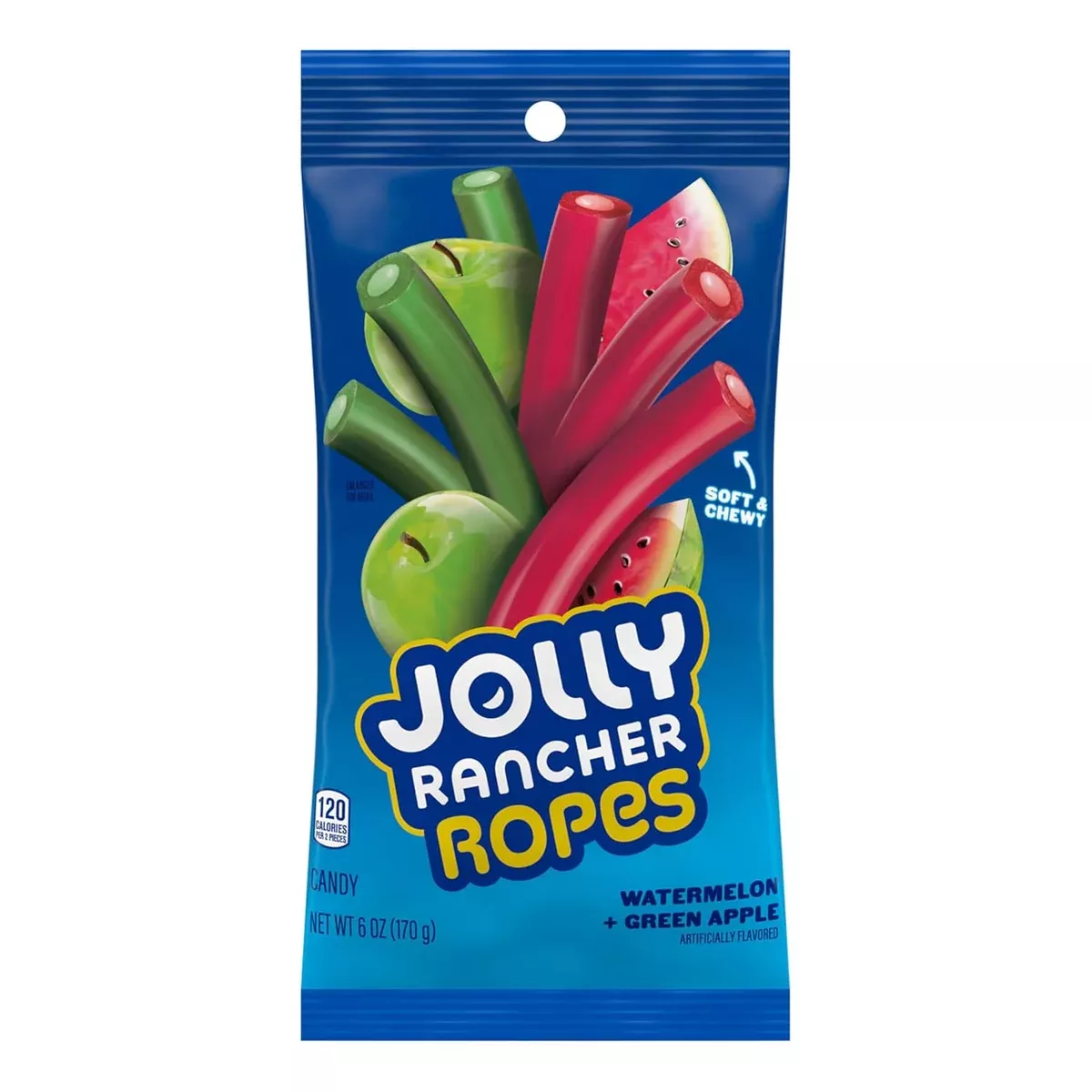 Jolly Rancher Ropes Watermelon-Apple Peg 6 oz (Pack of 12)