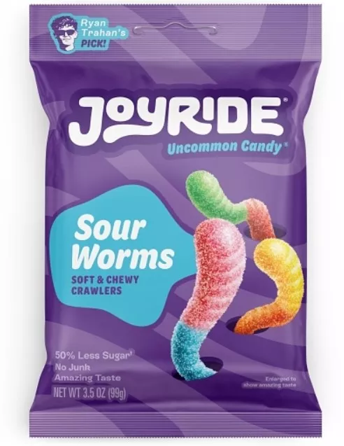 Joyride Sour Gummy Worms 3.5oz Peg Bag
