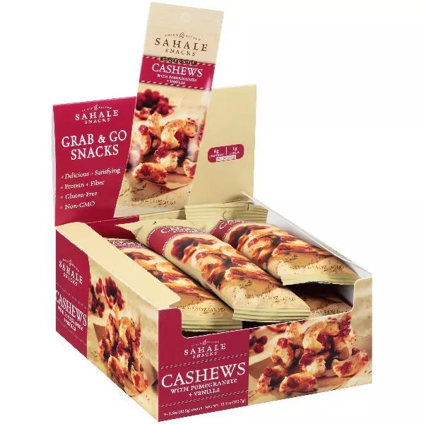 Kar's Nuts Sahale Cashew Pomegranate Caddy Pack 1.5 Ounce Size - 108 Per Case