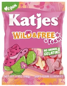 Katjes Wild & Free Foam Gummies, 4.9oz Peg Bag