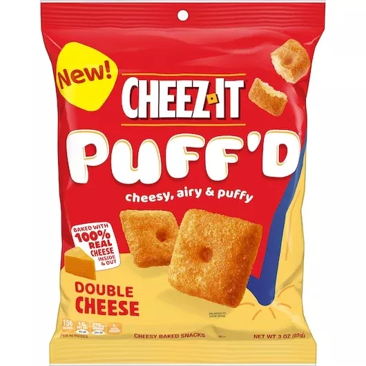 Kellanova Kellogg Kellogg's Cheez It Puffed Double Cheese, 3 Ounce - 6 Per Case