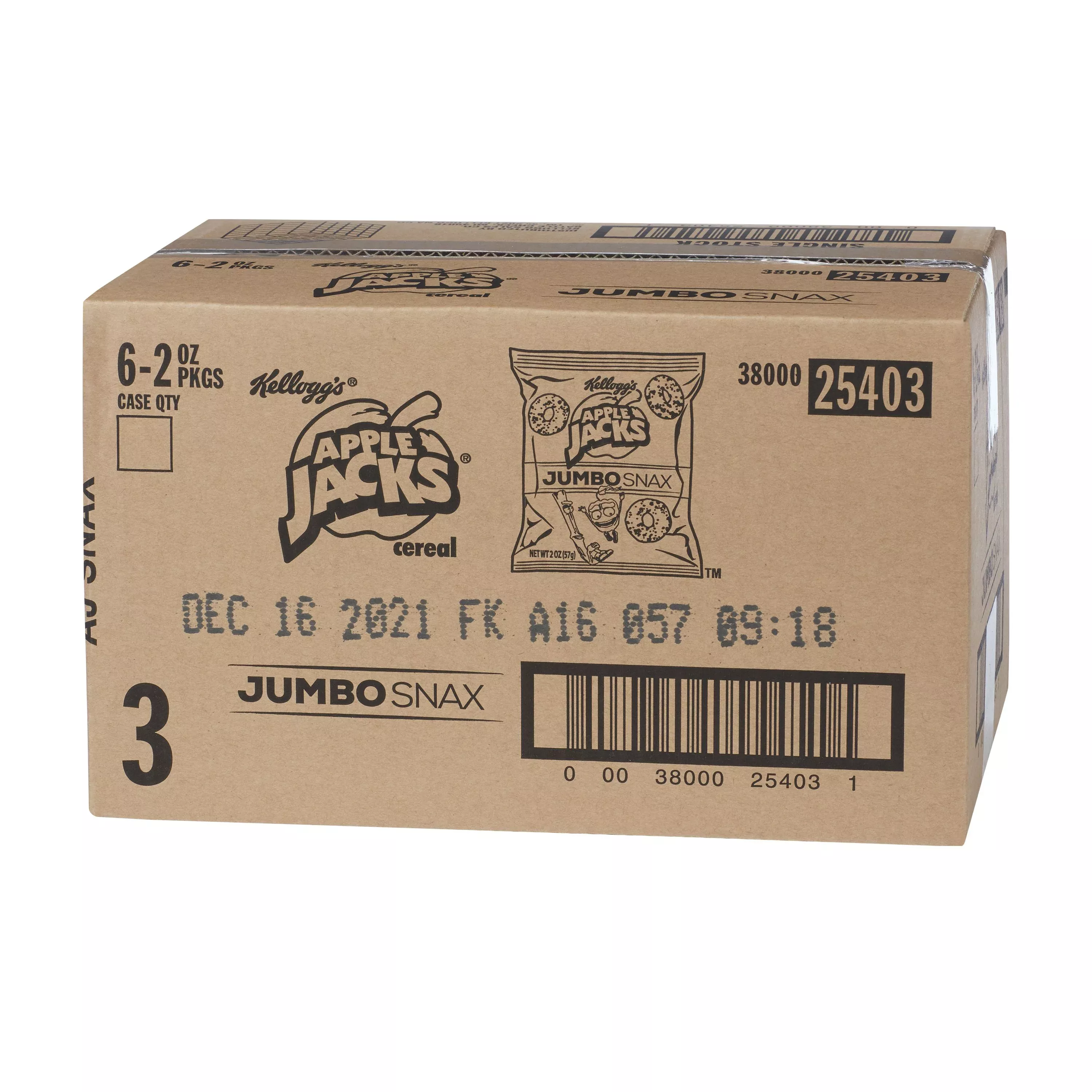 Kellogg's Cereal Snacking Apple Jacks 2 Ounce Size - 6 Per Case