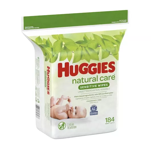 Kimberly Clark Huggies Nat Cr Ff Babywipe Refill 184 - 184 Count - 3 Per Case