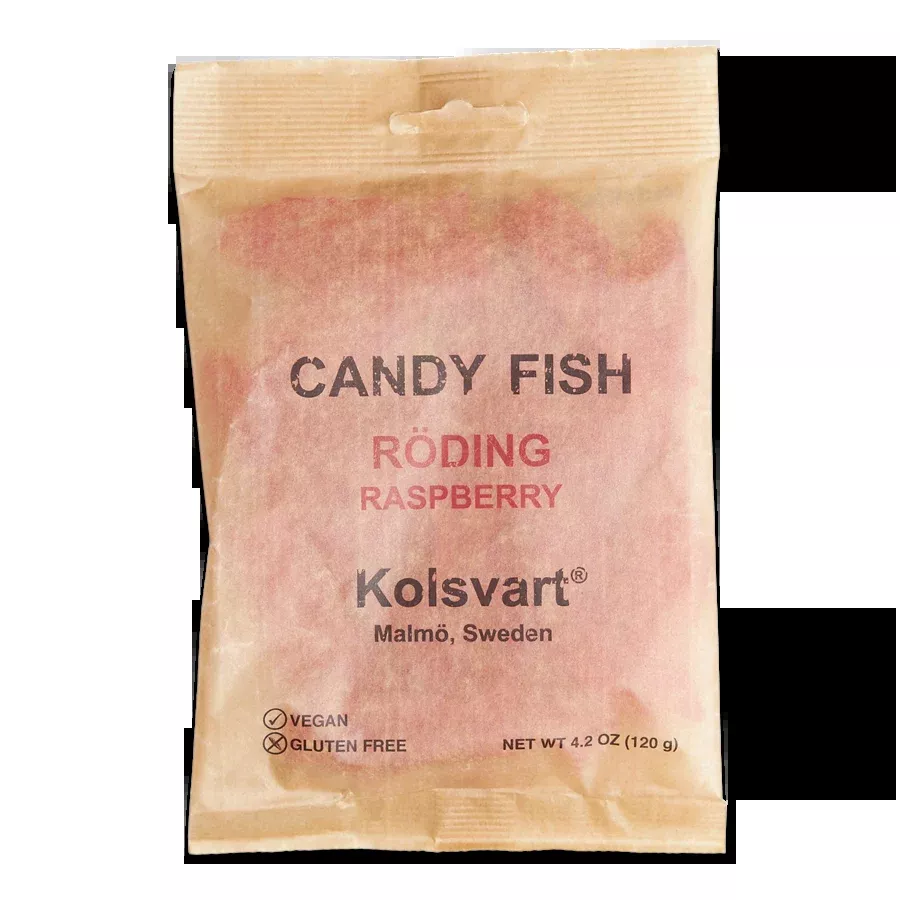 Kolsvart Roding Raspberry Candy Fish, 4.2 oz | 120g