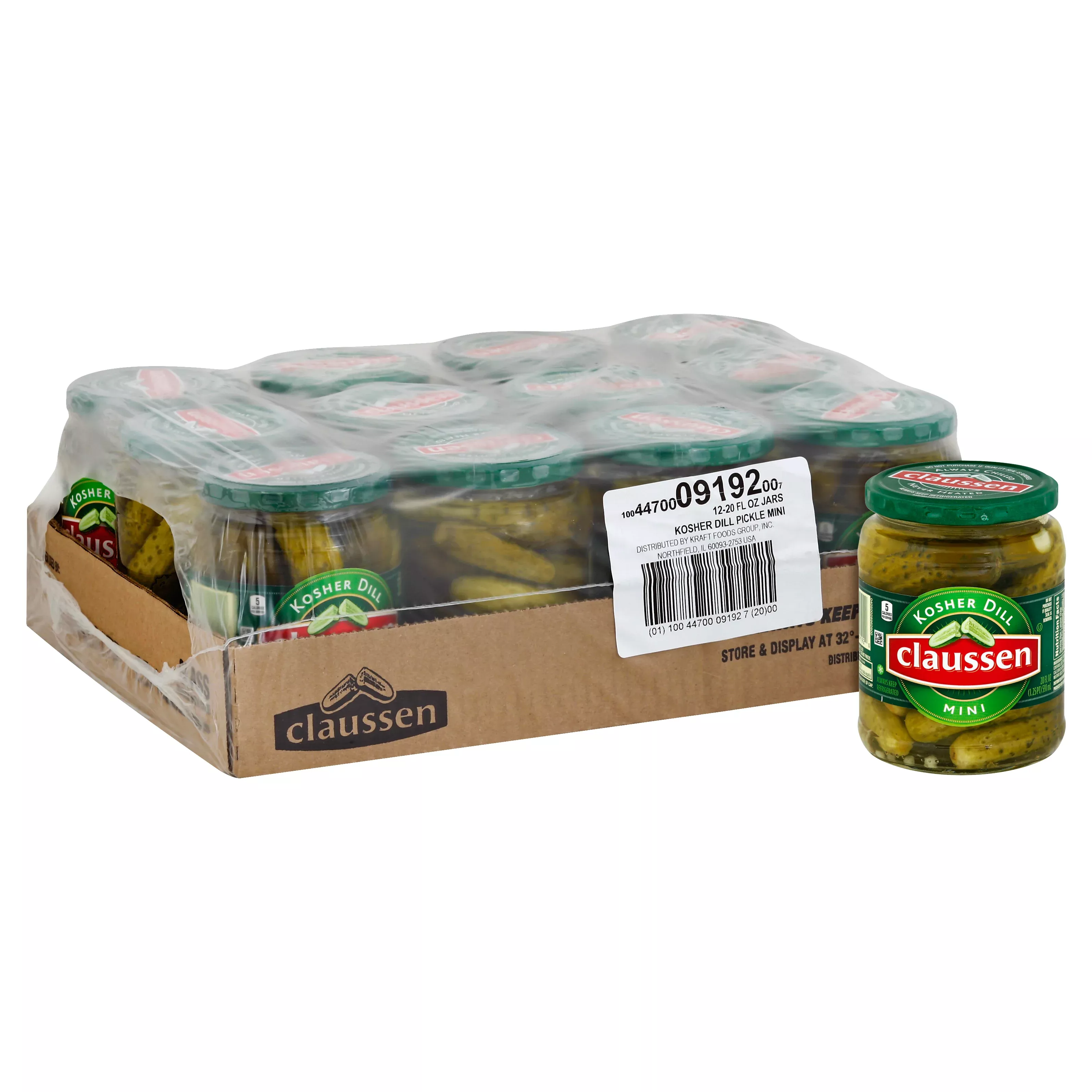 Kraft Heinz Retail Ref Claussen Kosher Mini Dill Pickle 20 Fluid Ounce - 12 Per Case
