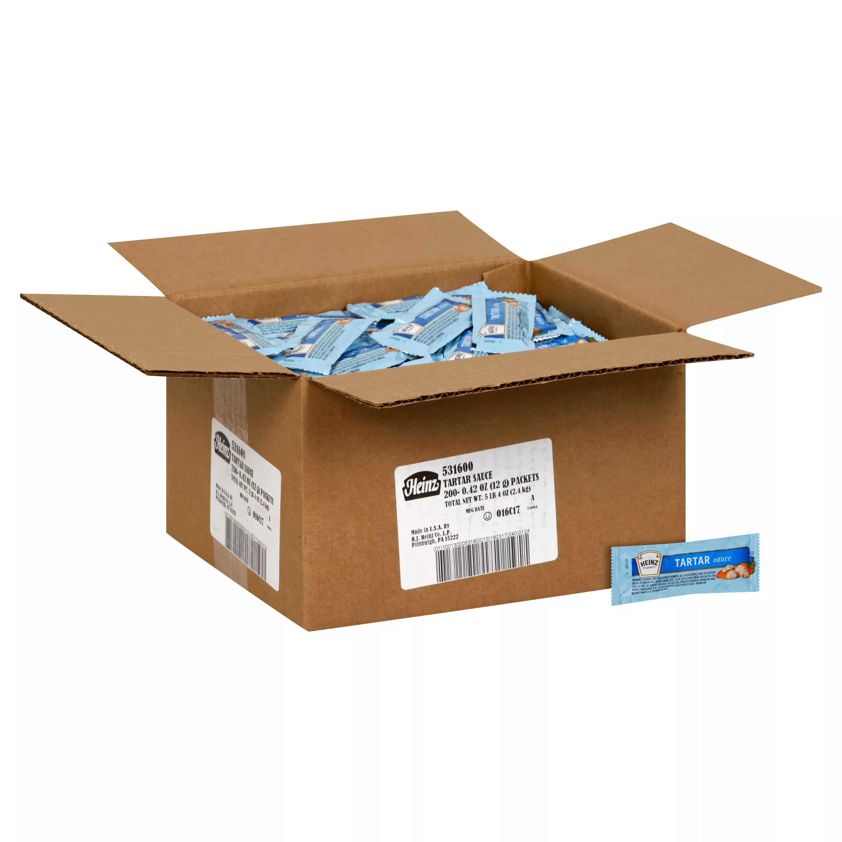 Kraft Heinz Single Serve Tartar Sauce 12 Gram Packets 200 Per Case