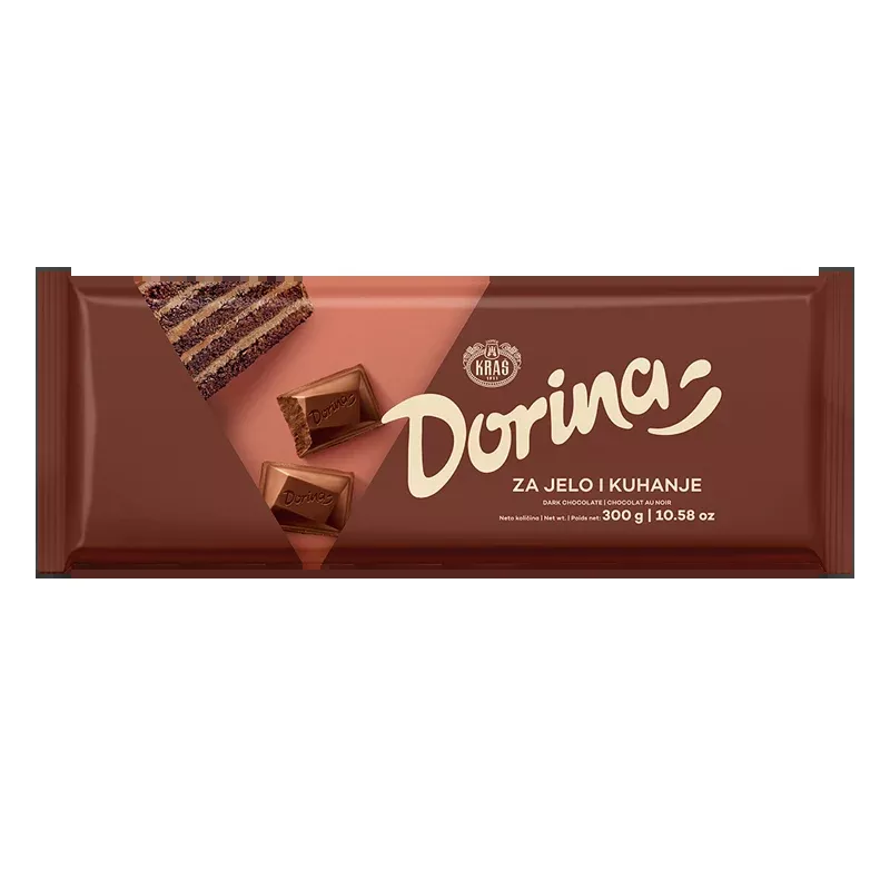 Kras Dorina Baking Dark Chocolate Bar, 10.5 oz | 300g