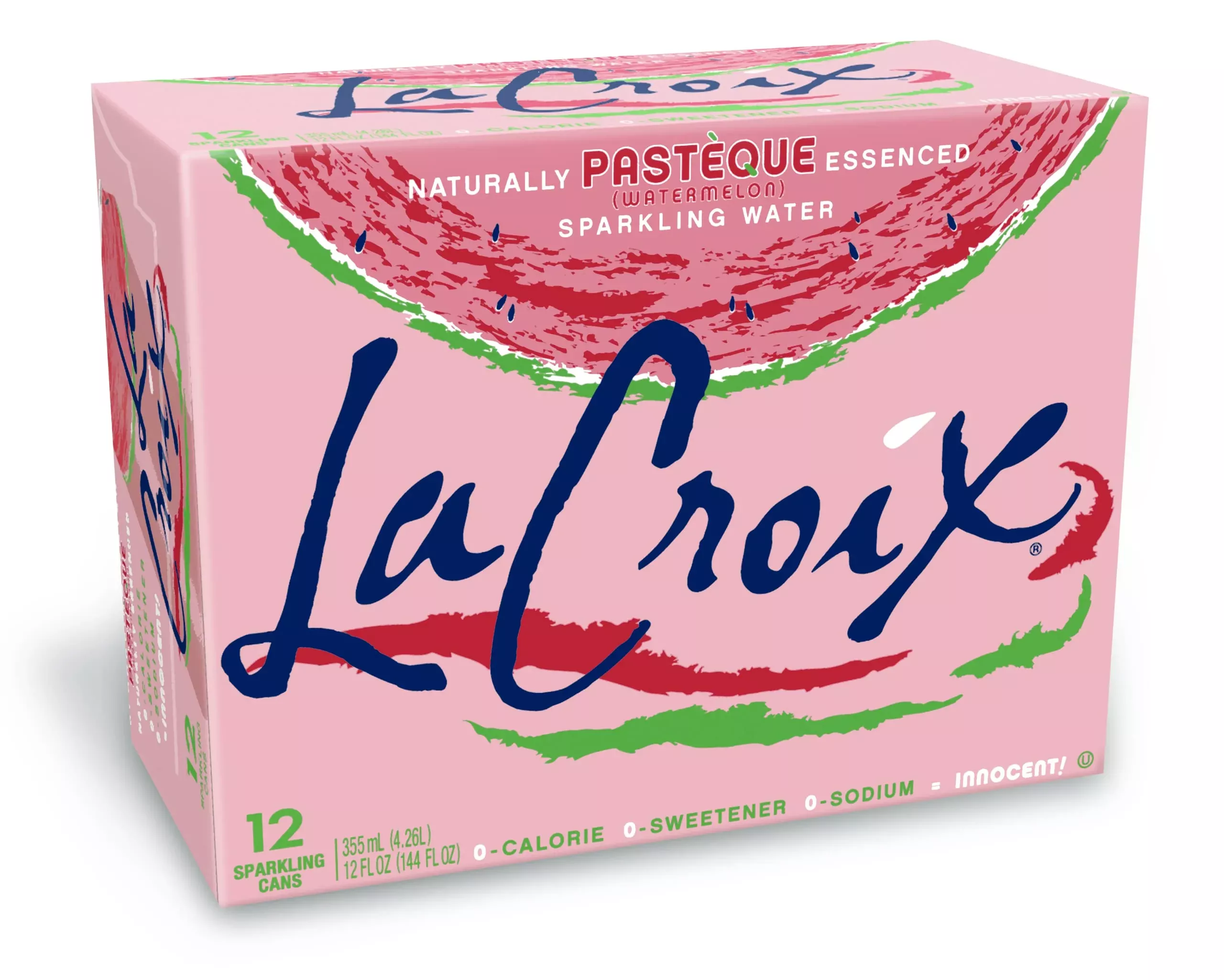 Lacroix Sparkling Water, Pasteque (Watermelon), 12 Fl Oz (Pack Of 12)