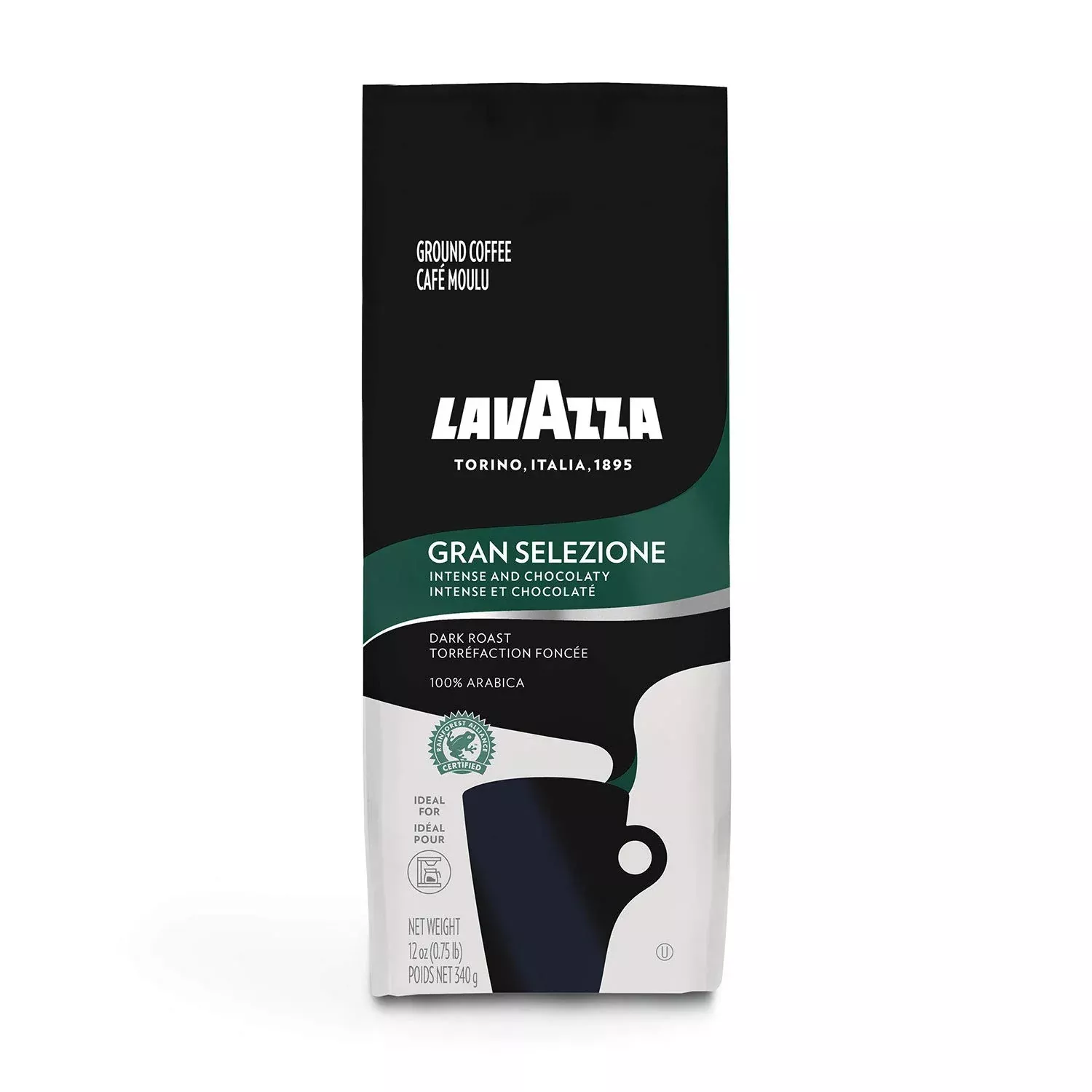 Lavazza Gran Selezione Ground Coffee Blend, Dark Roast, 12-oz