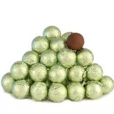 Leaf Green Chocolate Foil Balls 10LB Bulk