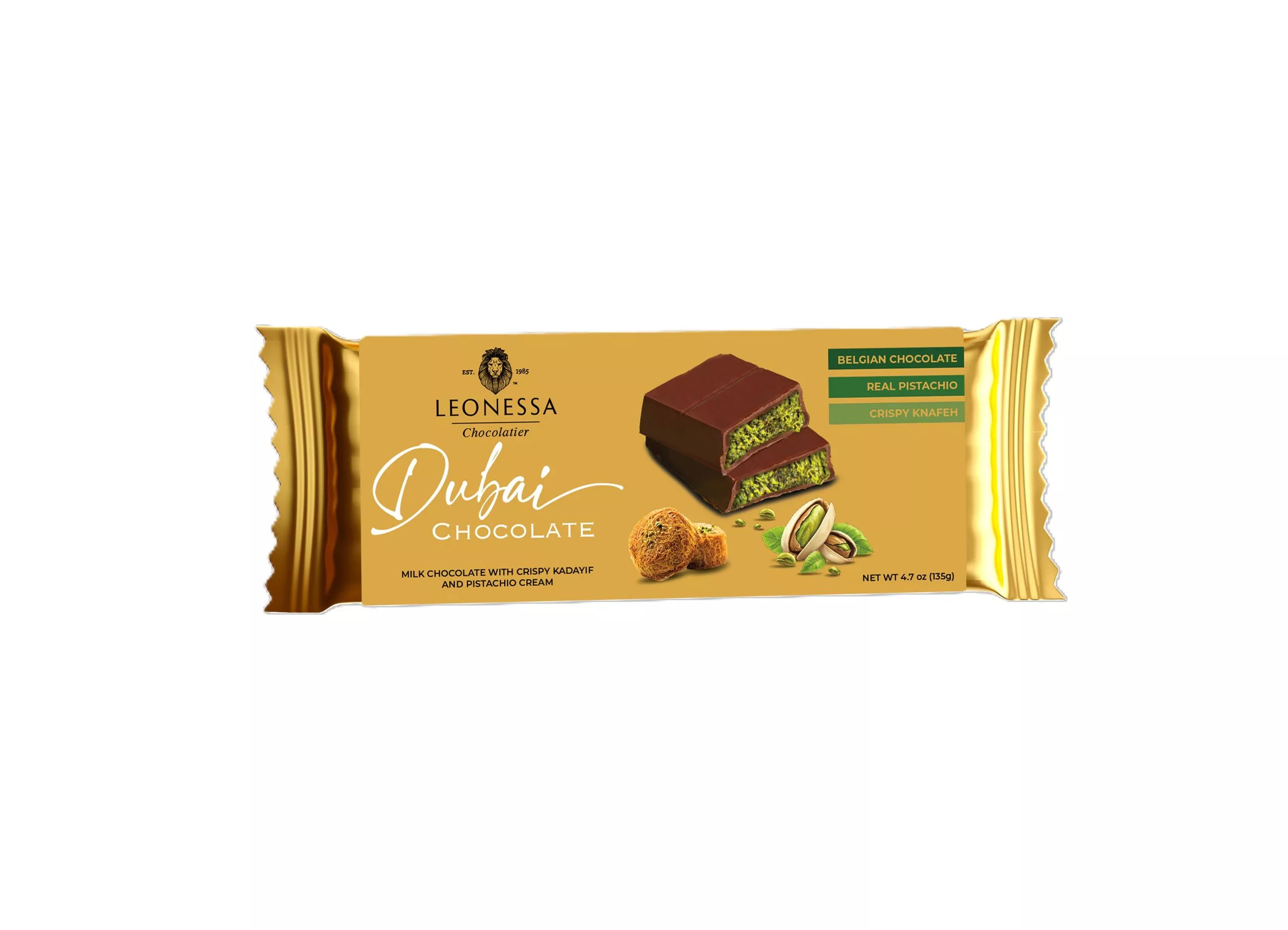 Leonessa Dubai Chocolate Bar, 3.5oz Bar - 1 Bar
