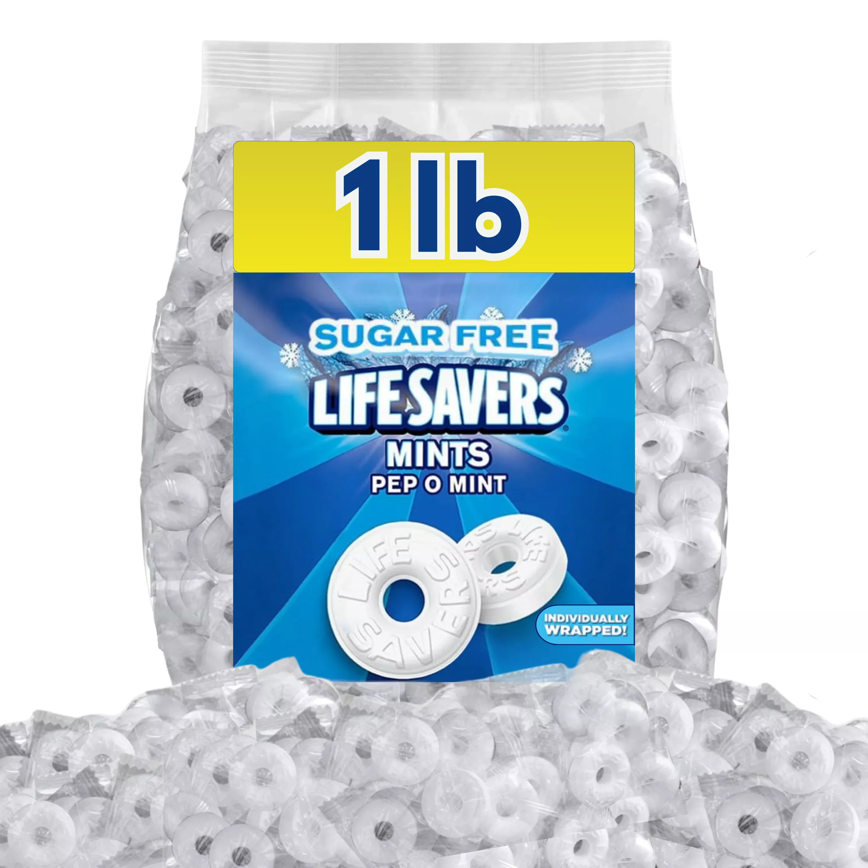 Life Savers Sugar Free Mints Pep-O-Mint – Bulk Value Bag – 1 lb