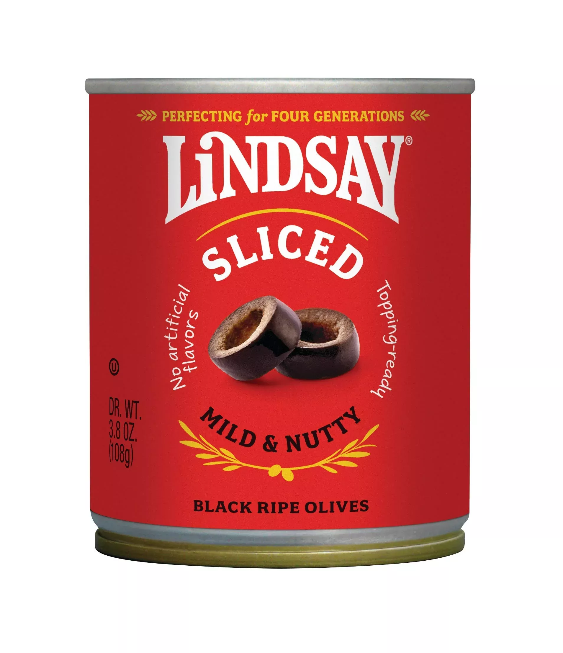 Lindsay Sliced Black Ripe Olives, Pack Of 12, 3.8Oz Cans