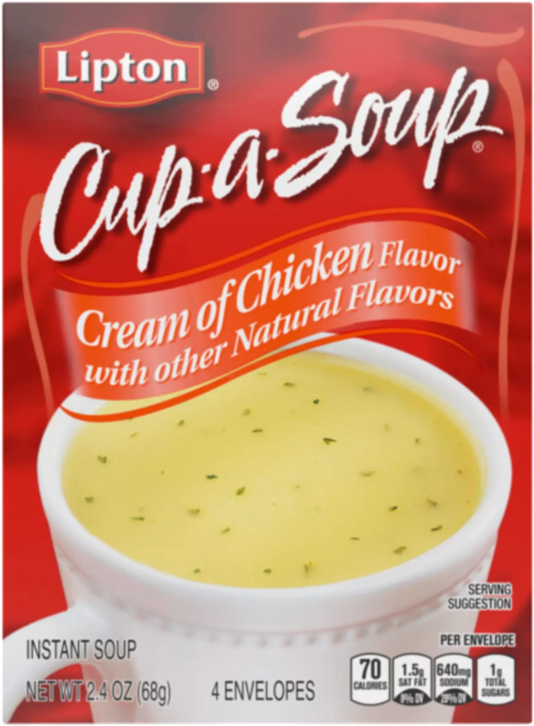 Lipton Cup-A-Soup, Cream Of Chicken 4 Ea (Pack Of 2)