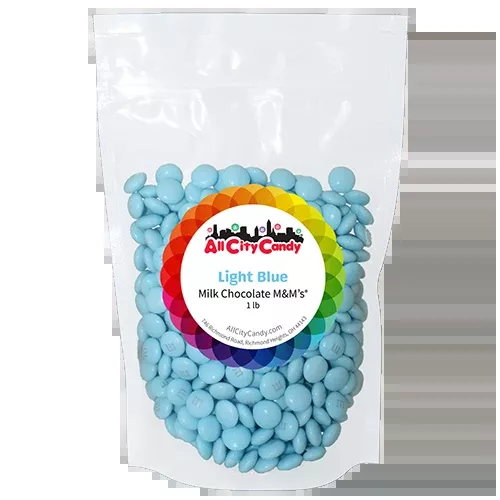 M&M Milk Chocolate Light Blue 1 lb. Bulk Bag
