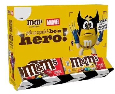 M&M Mixed King Size Display Counter 48ct