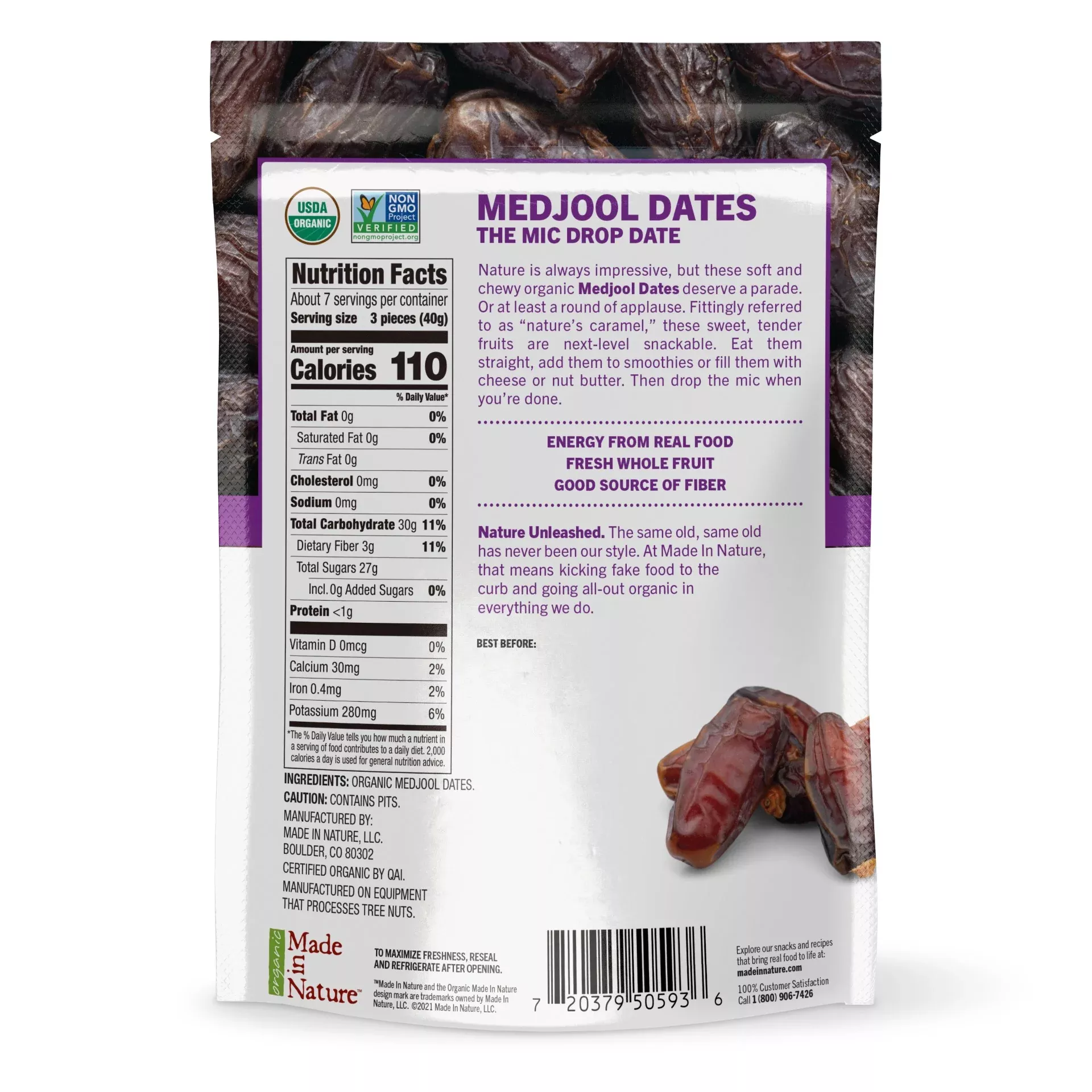 Made in Nature Organic Medjool Dates 1 Each - 6 Per Case
