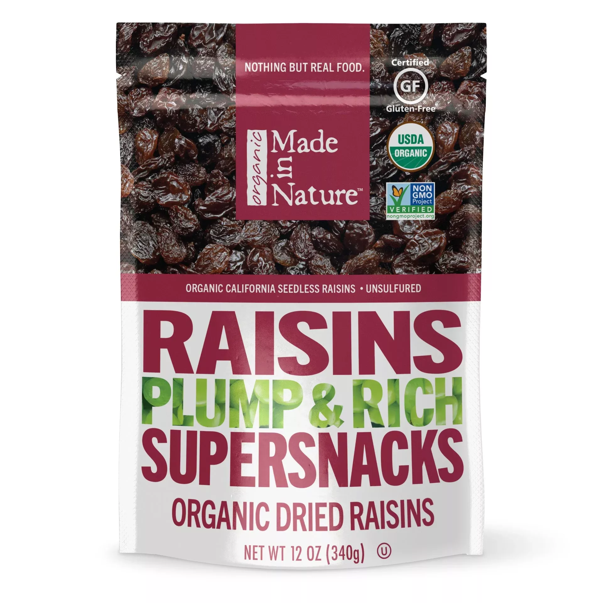 Made in Nature Organic Raisins 12 Ounce Size - 6 Per Case