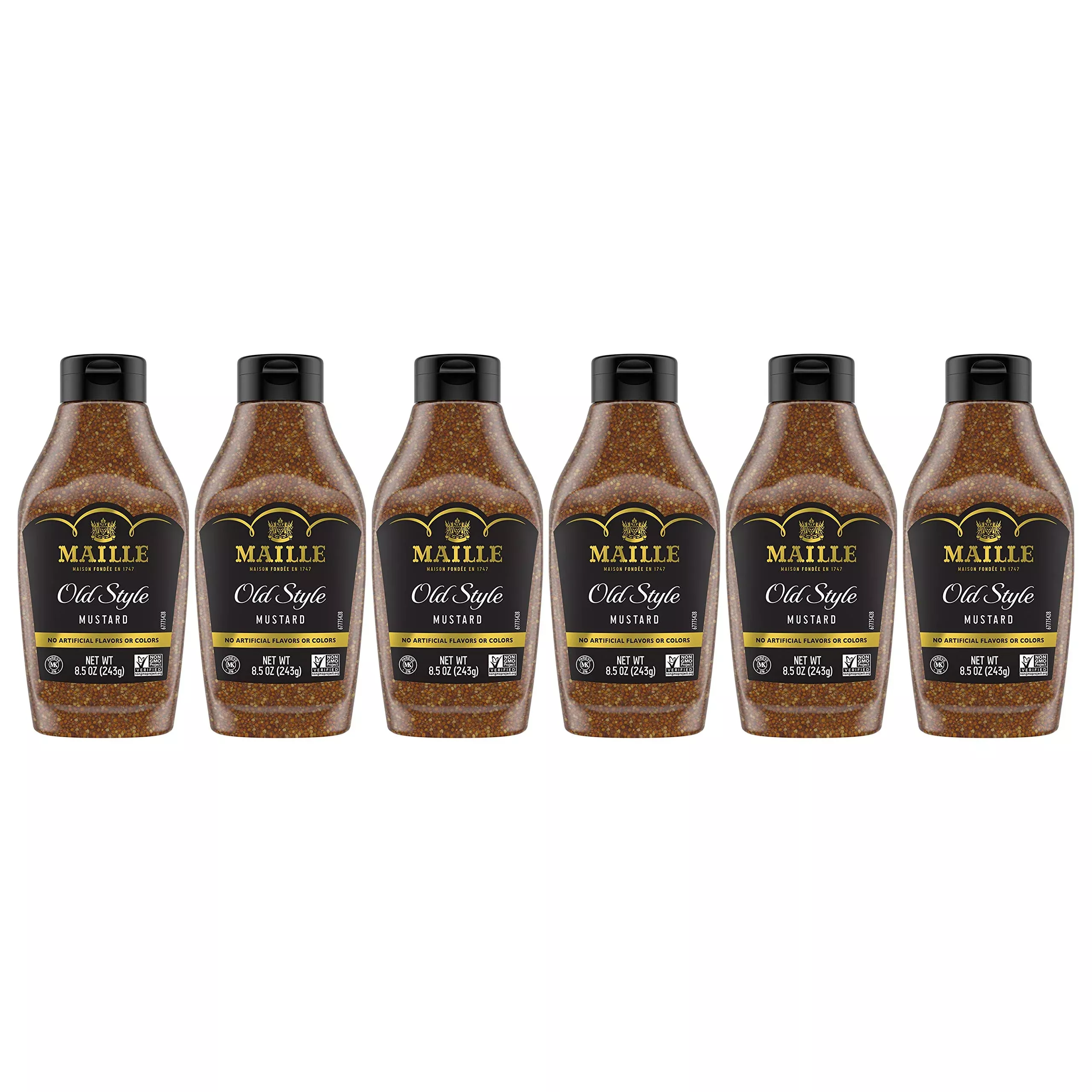 Maille Mustard Old Style Squeeze 8.5 Oz, Pack Of 6