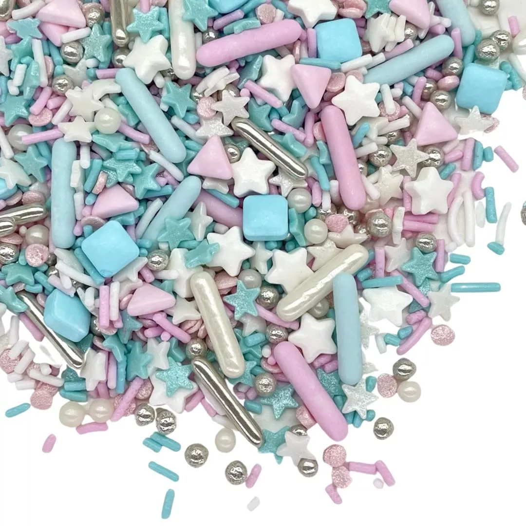 Manvscakes Sprinkles- Edible Cake And Cupcake Sprinkles With Assorted Shapes And Sizes, Metallic Sprinkle Mix For Cookies, Ice Cream, Cake And Cupcake Decorating, 4 Oz (Purple And Silver)
