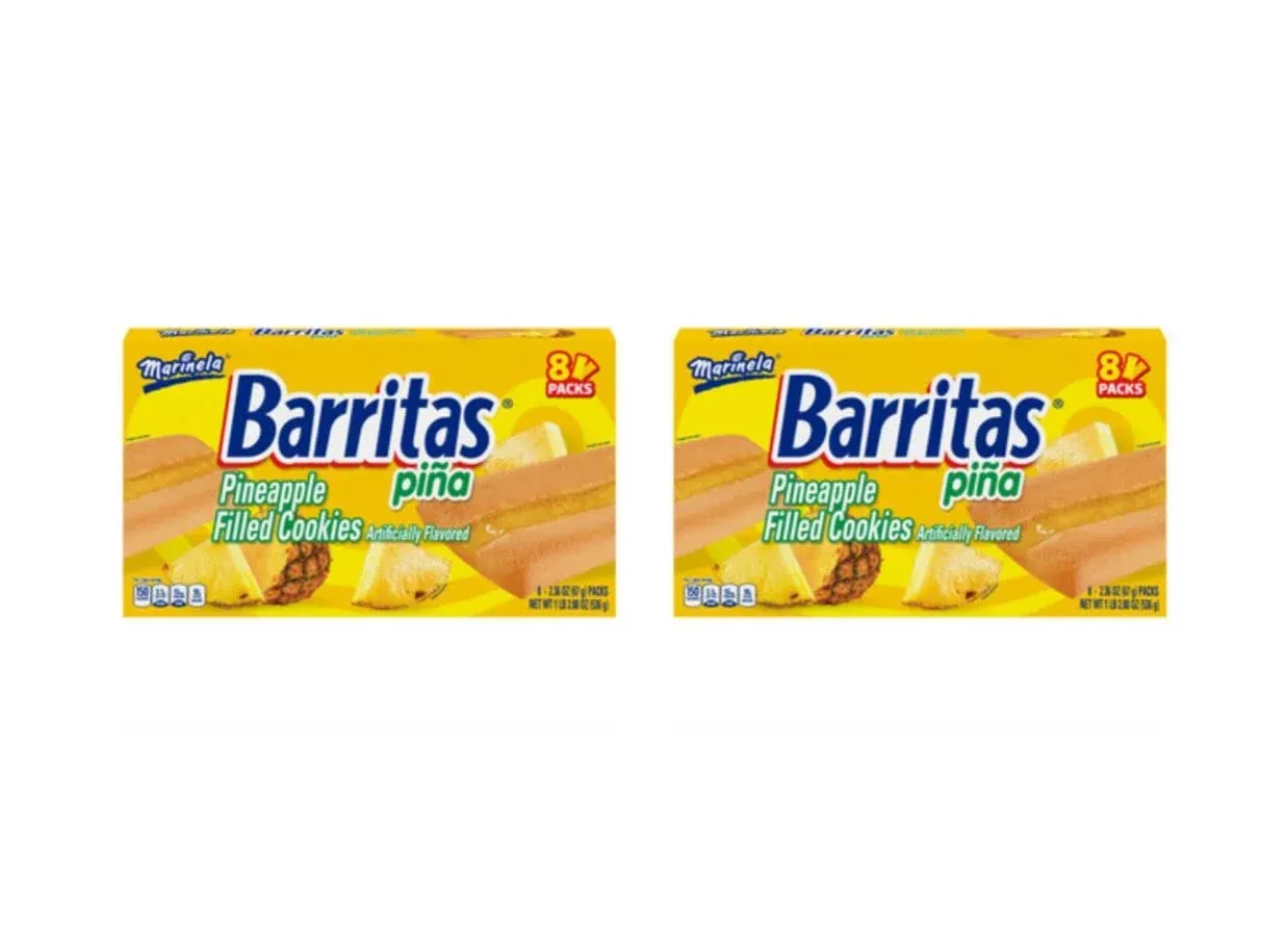 Marinela Barritas Piña Pineapple Soft Filled Cookie Bar | 2 Pack (16 Count)