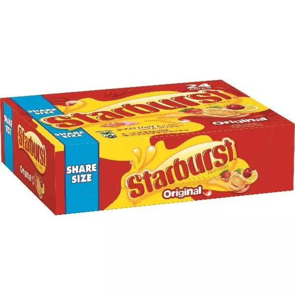 Mars Wrigley Starburst Original Fruit Share Size Twenty Four Packages Per Carton Cartons 3.45 Ounce Size - 144 Per Case