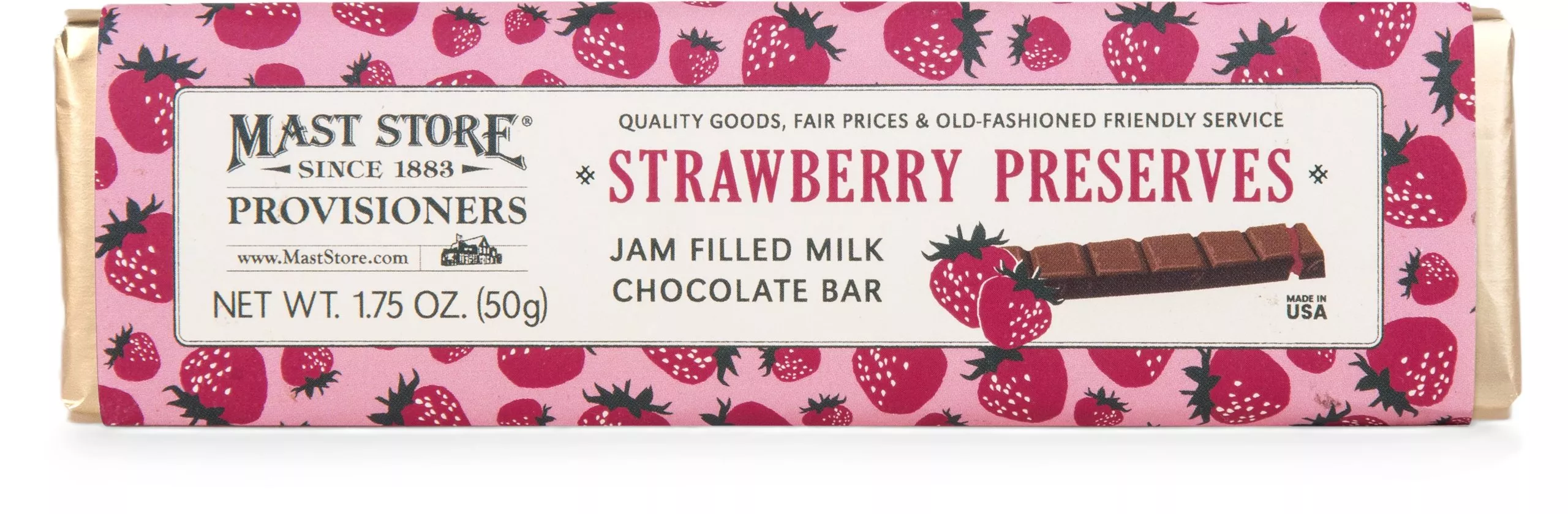Mast General Chocolate Bar - Milk Strawberry Preserves Candy Bar