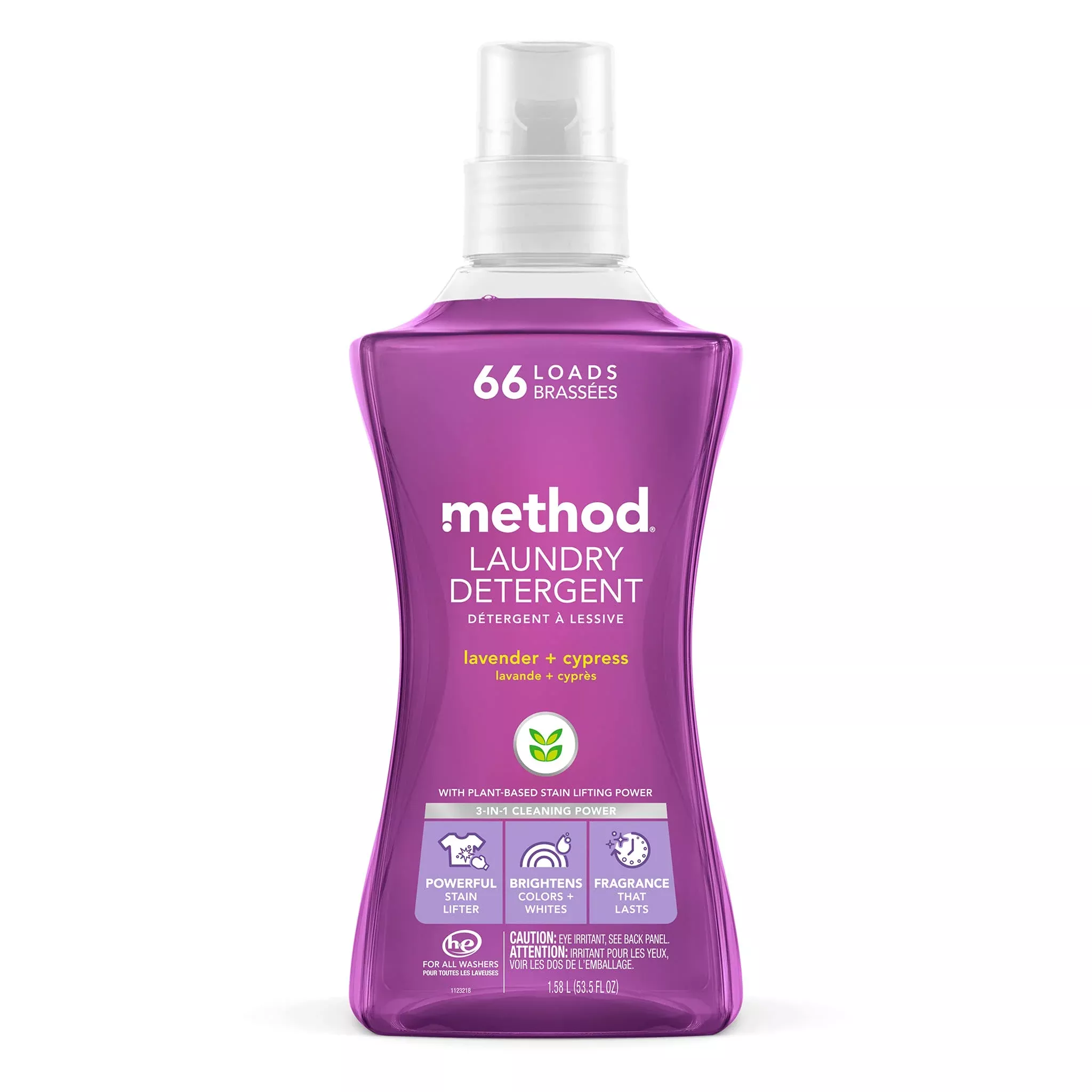 Method Concentrated Laundry Detergent, Lavender + Cypress, 53.5 Fl Oz (Pack Of 1), 66 Loads