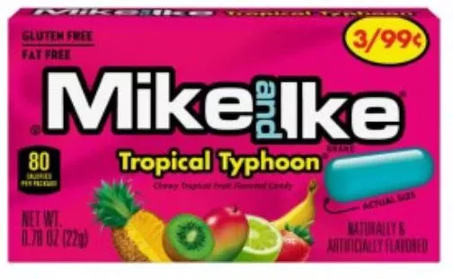 Mike & Ike Tropical Typhoon Pre Price 3/ 99 Boxes 24ct
