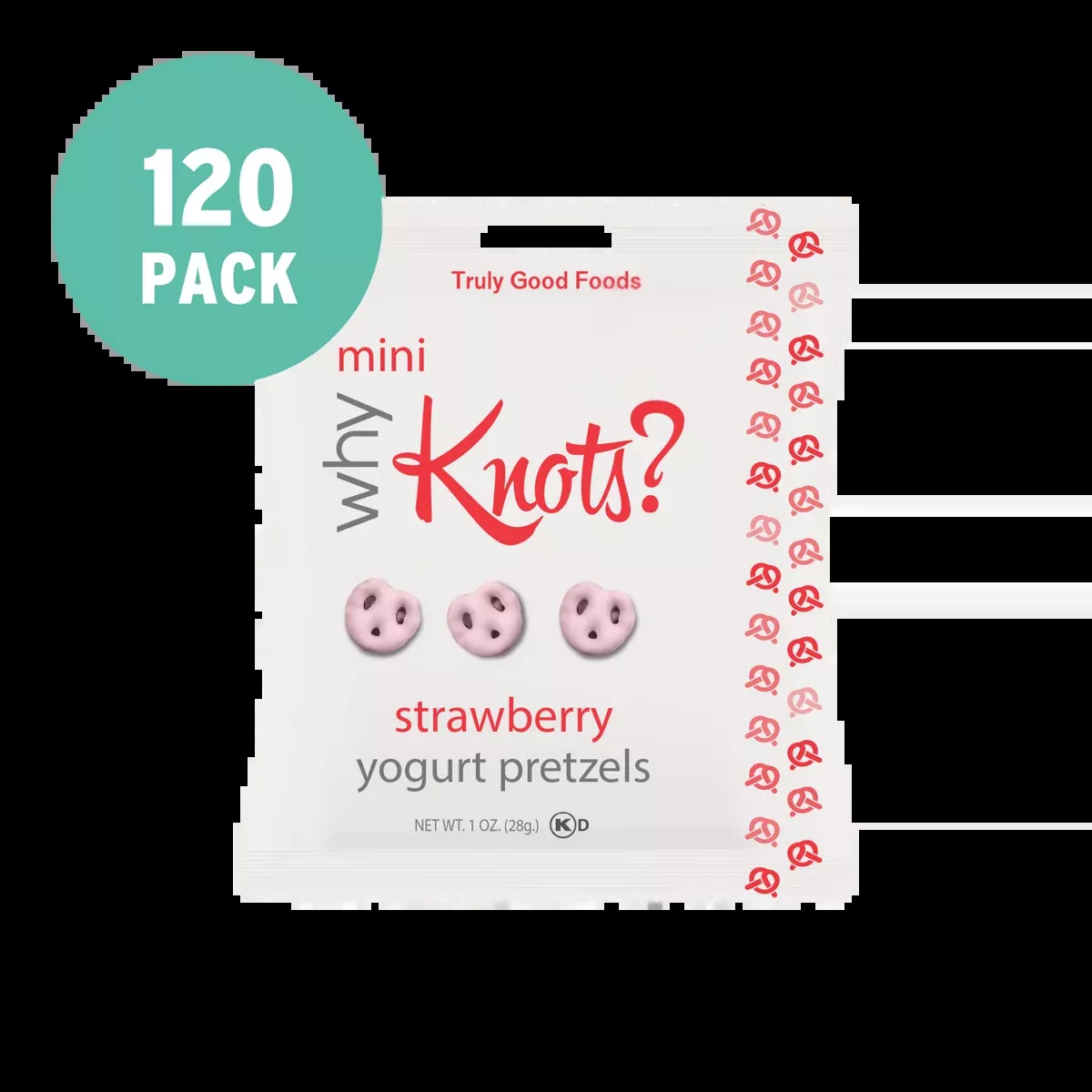 Mini Strawberry Yogurt Pretzels – 120 pack, 1.5oz mini snack bags