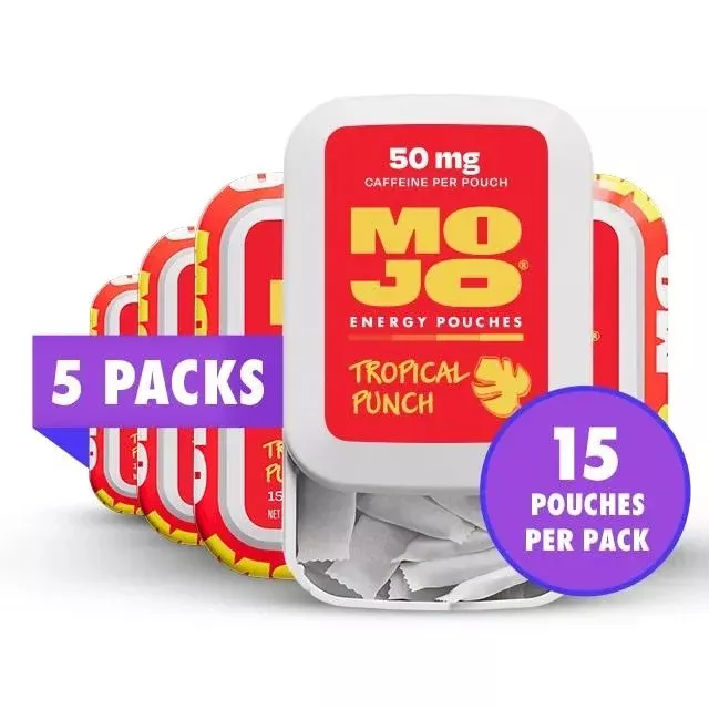 Mojo Tropical Punch Energy Pouches – 50mg, 5-Pack