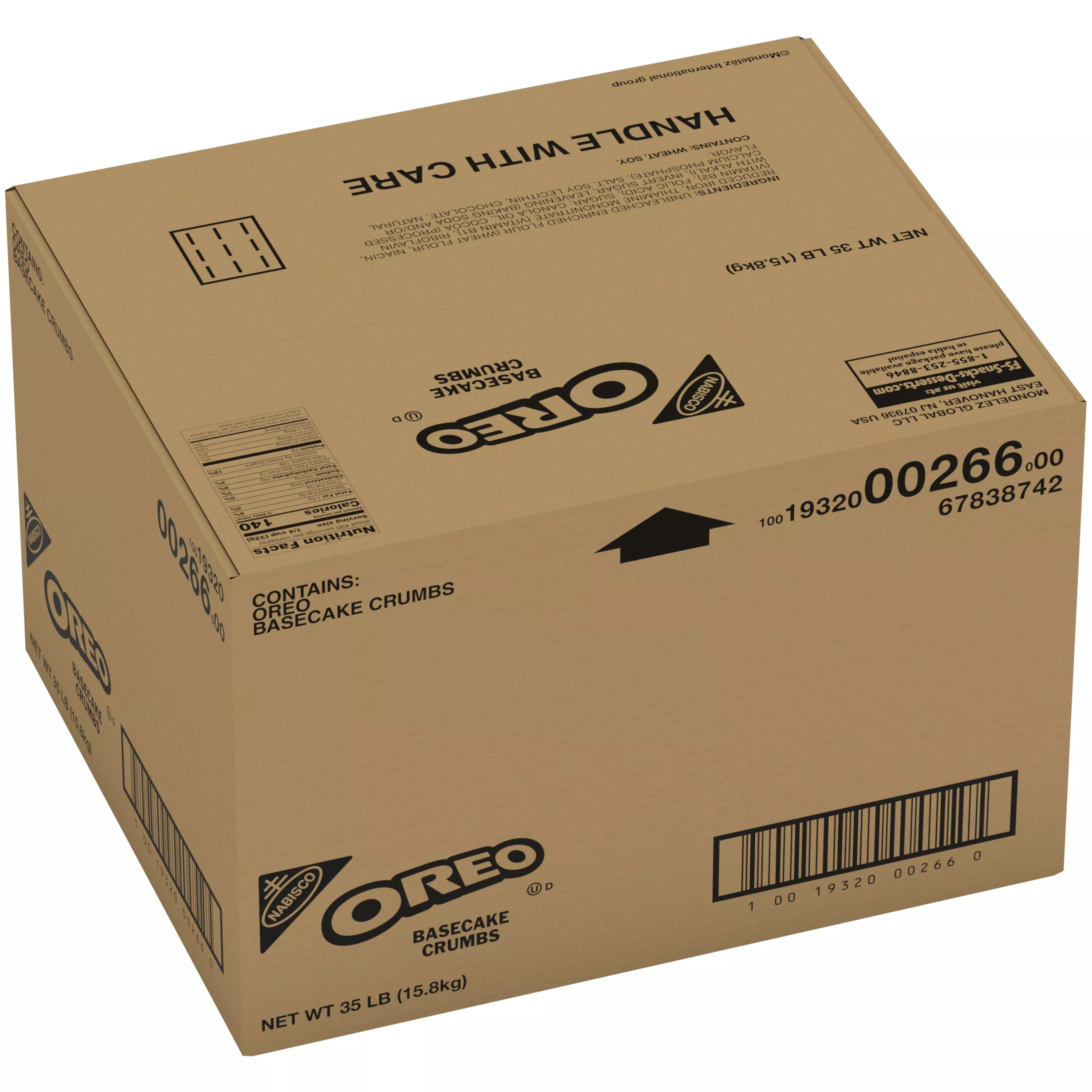 Mondelez Foodservice Oreo Basecake Grind Chocolate 35 Pound Each - 1 Per Case