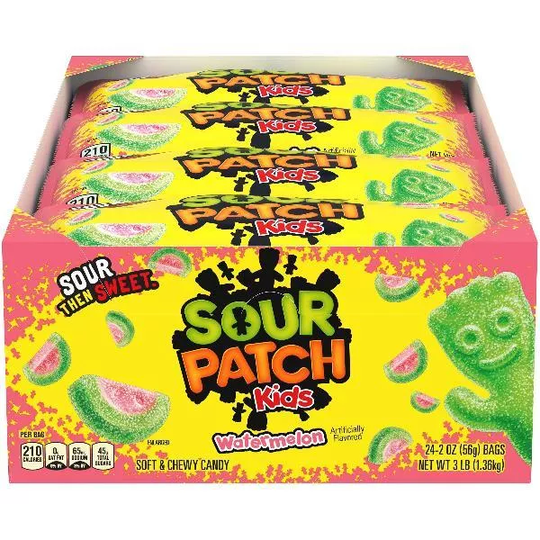 Mondelez Retail Sour Patch Watermelon Soft Candy Fat Free 2 Ounce Size - 288 Per Case