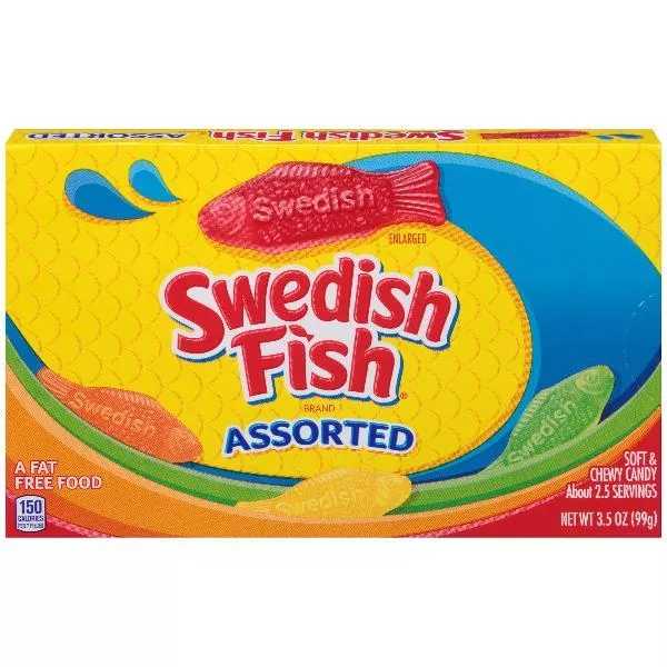 Mondelez Retail Swedish Fish Assorted Box 3.5 Ounce Size - 12 Per Case