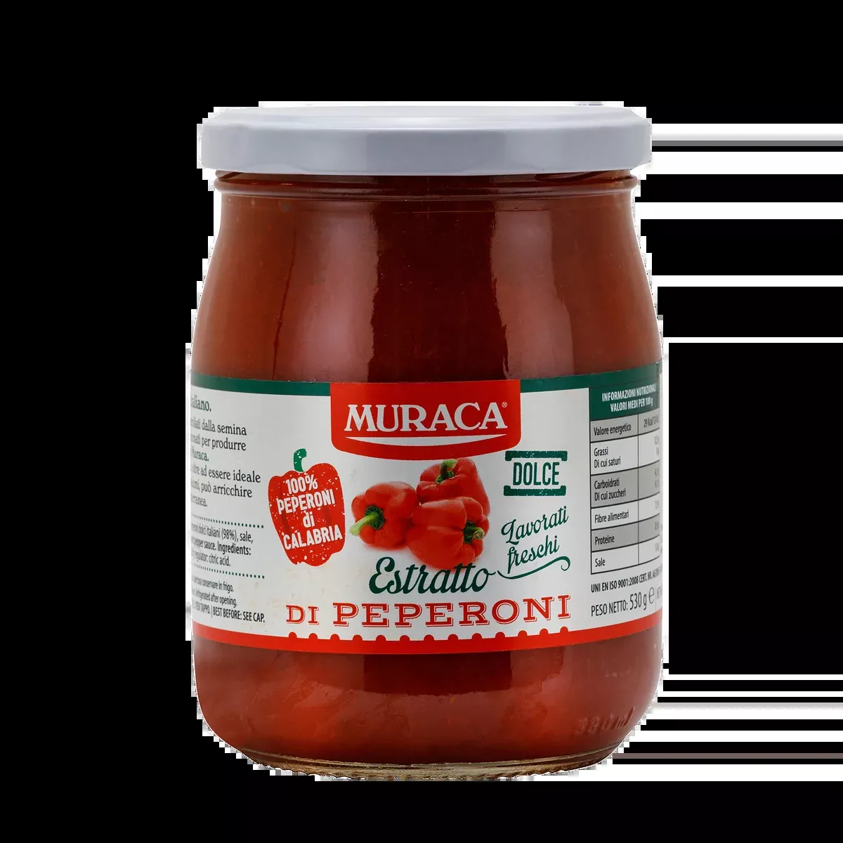 Muraca 100% Calabrian Sweet Chili Pepper Paste Sauce, 19 oz | 530g
