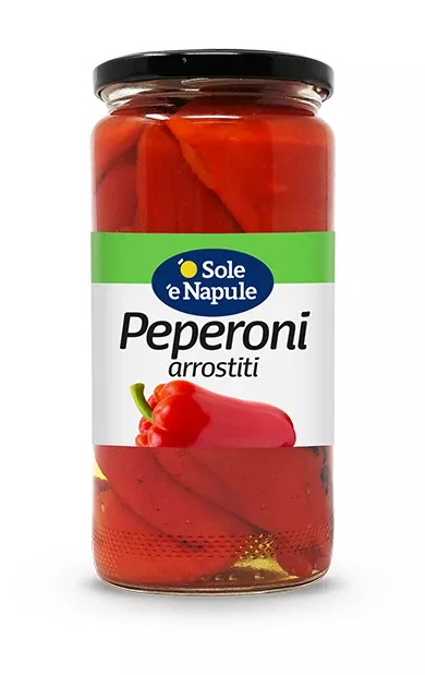 O Sole e' Napule Roasted Peppers, 16.9 oz | 480g