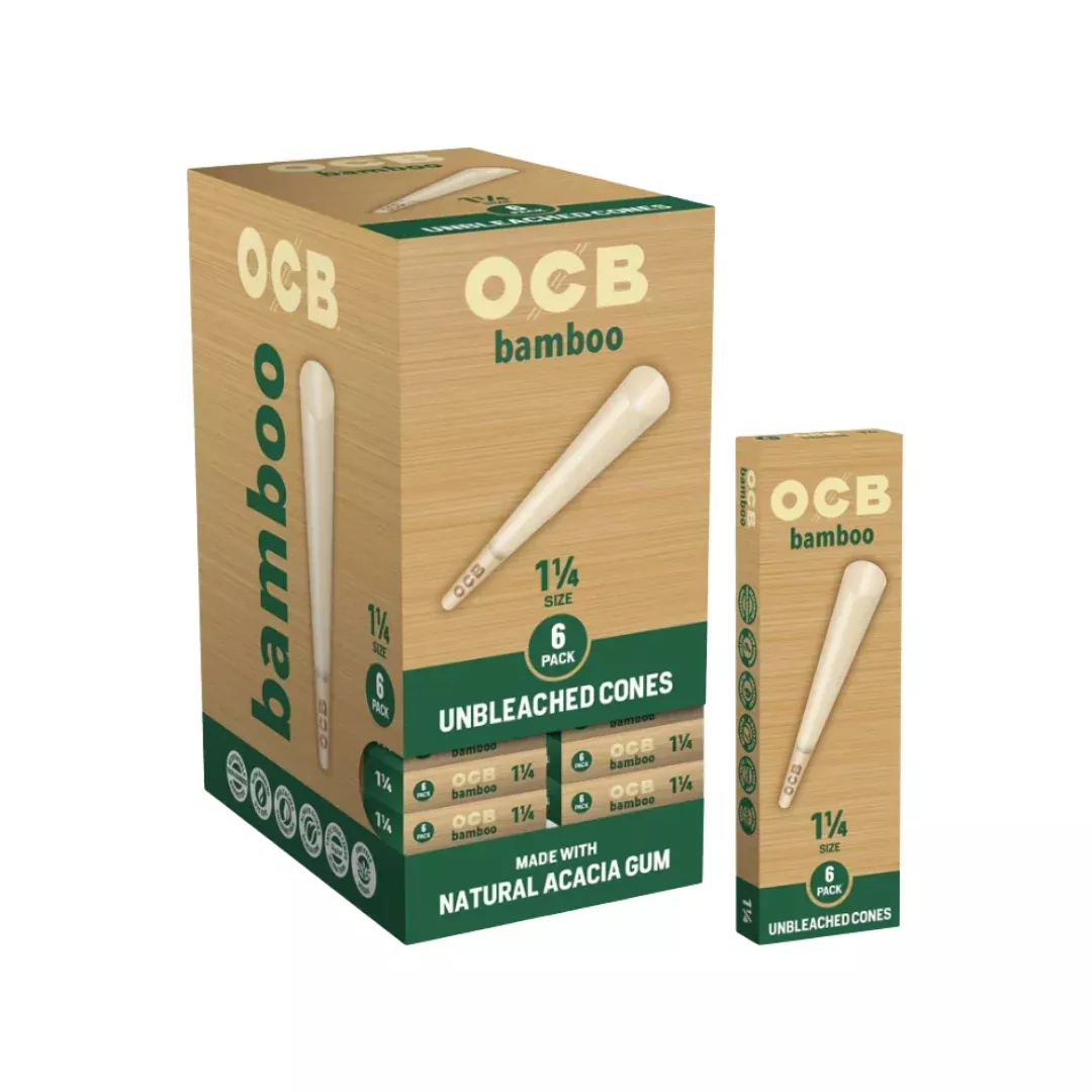 OCB Bamboo Cones 1 1/4 6ct (24 pack)