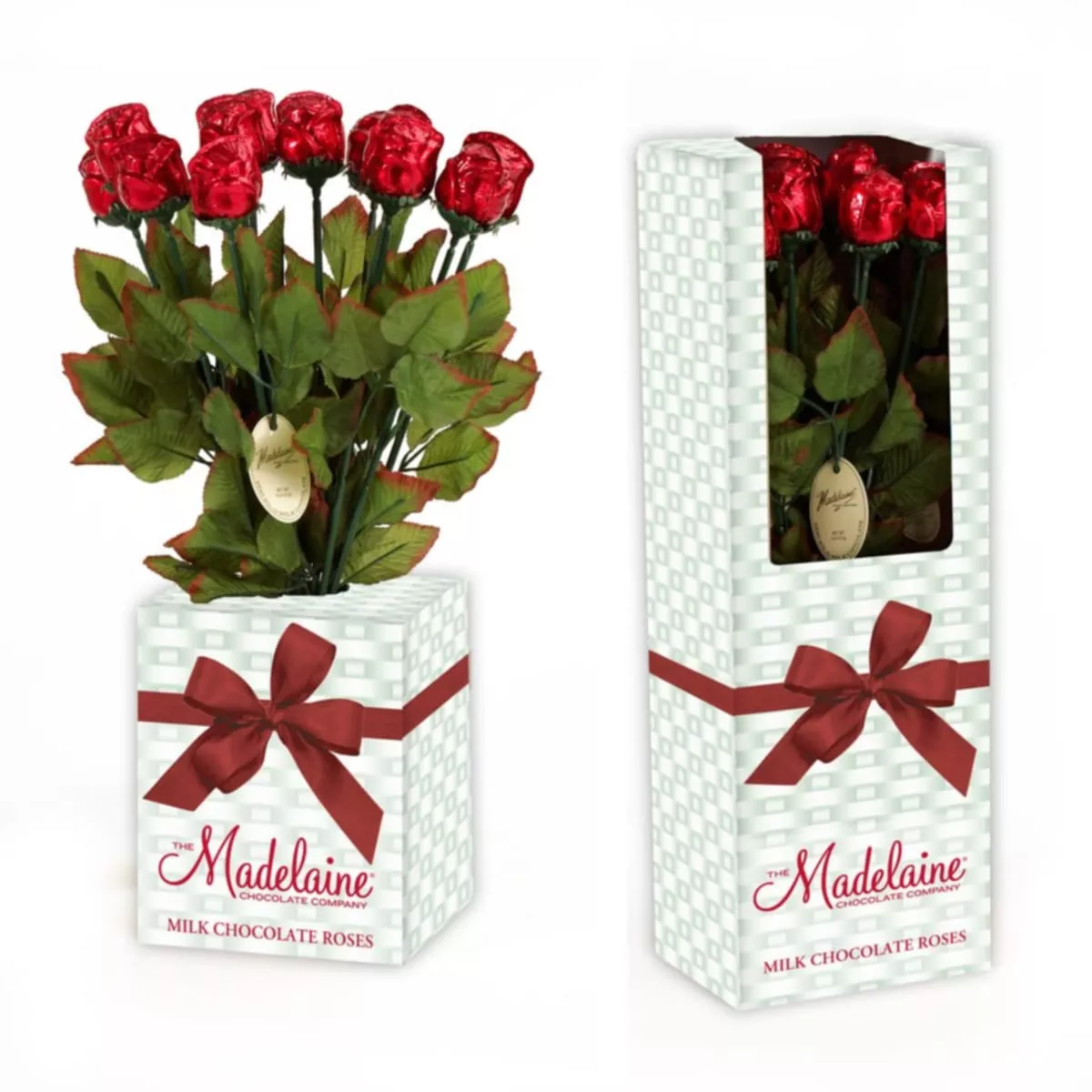 One Dozen Chocolate Roses in Display Box