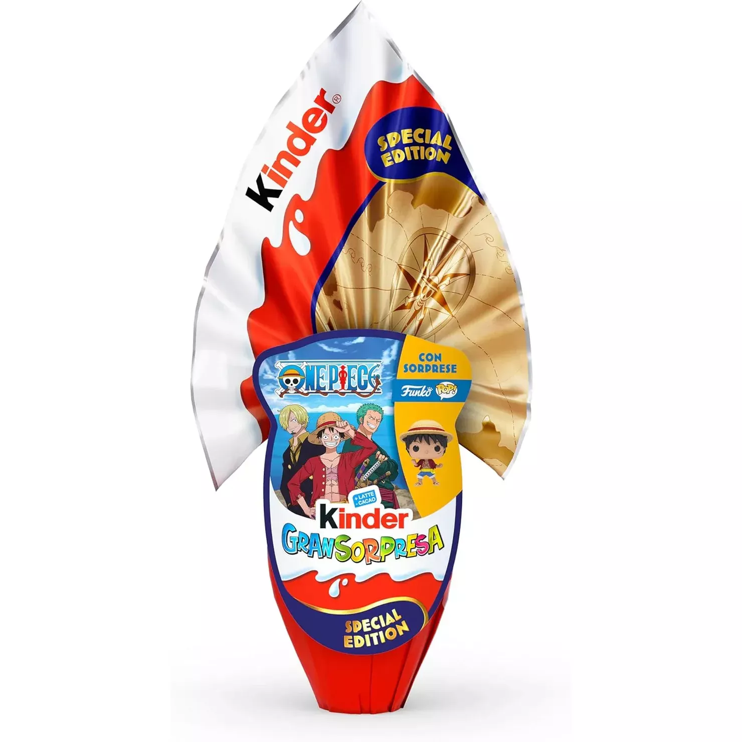 “One Piece” Kinder Gran Sorpresa Chocolate Easter Egg, 7.76 oz | 220g | BOY One Piece