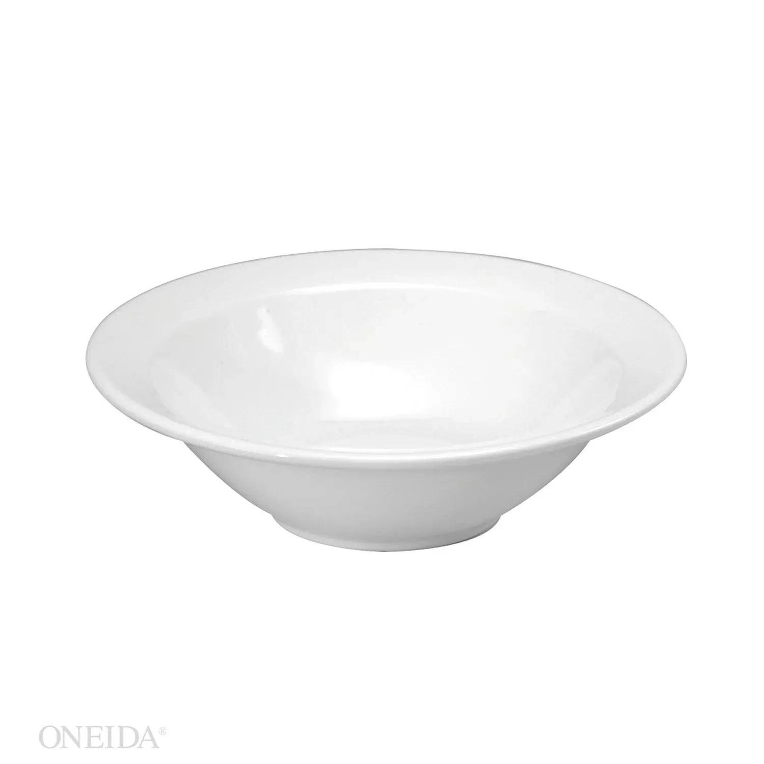 Oneida 6.5 Inch 12 Ounce Buffalo Bright White Rolled Edge Grapefruit Bowl 1 - 36 Each