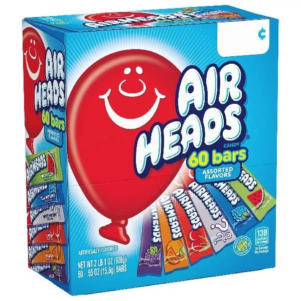 Perfetti Van Melle Airheads Assorted Bars 1 Count Packs - 720 Per Case