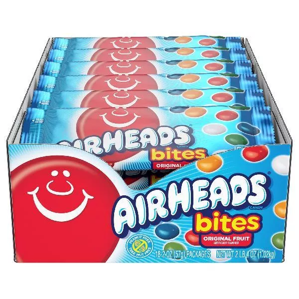 Perfetti Van Melle Airheads Bites Fruity Bite Size Candy 2 Ounce Size - 144 Per Case
