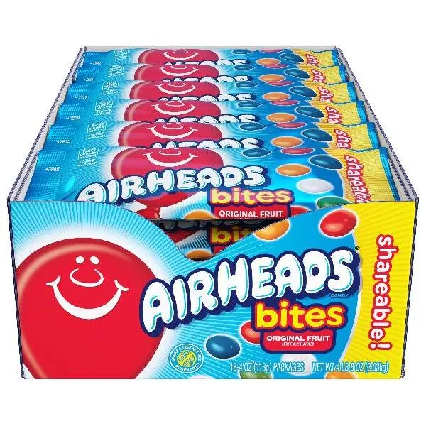 Perfetti Van Melle Airheads Bites King Size Fruit 4 Ounce Size - 144 Per Case