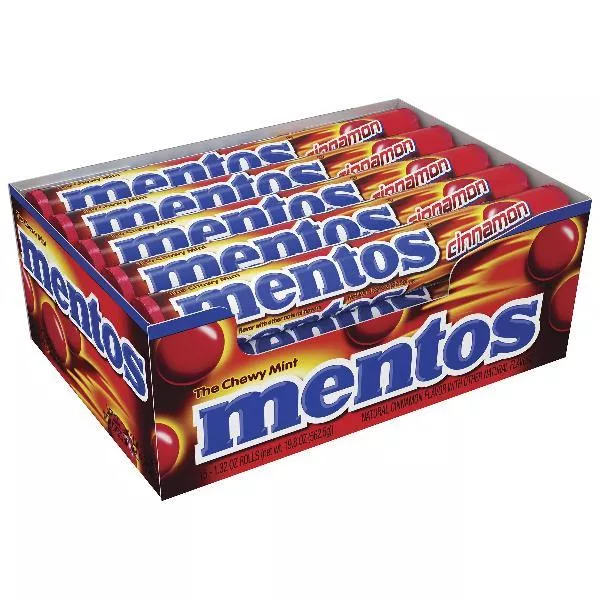Perfetti Van Melle Mentos Rolls Cinnamon 1.32 Ounce Size - 360 Per Case