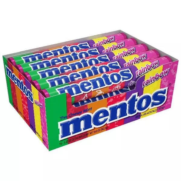 Perfetti Van Melle Mentos Rolls Rainbow 1.32 Ounce Size - 360 Per Case